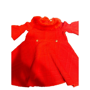 Janie and Jack red faux fur dress 12-18m